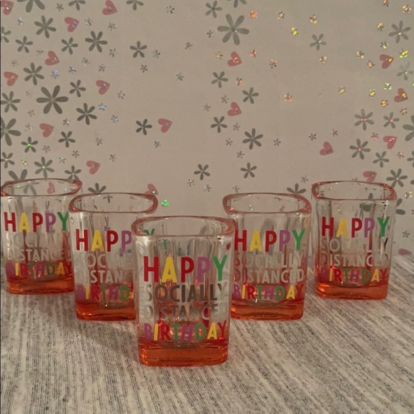 Happy birthday 🎂 Socially Distanced shot glasses - Picture 1 of 4